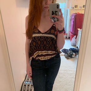 v neck tank top with open back